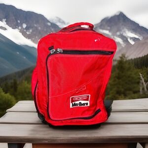Vintage Marlboro Red Convertible Backpack / Duffle Bag Hide Straps Unlimited 90s
